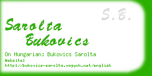 sarolta bukovics business card